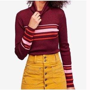 Free People | Aspen Striped Turtleneck Sweater Sm